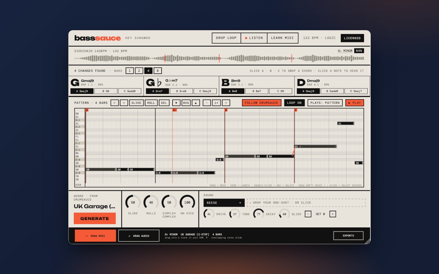 The BassSauce plugin interface