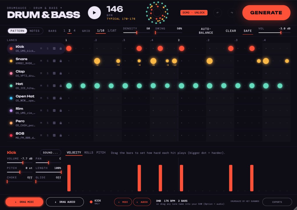 The DrumSauce plugin interface