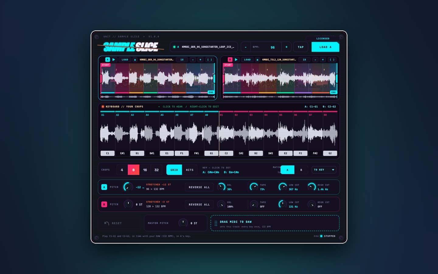 The Sample Slice interface